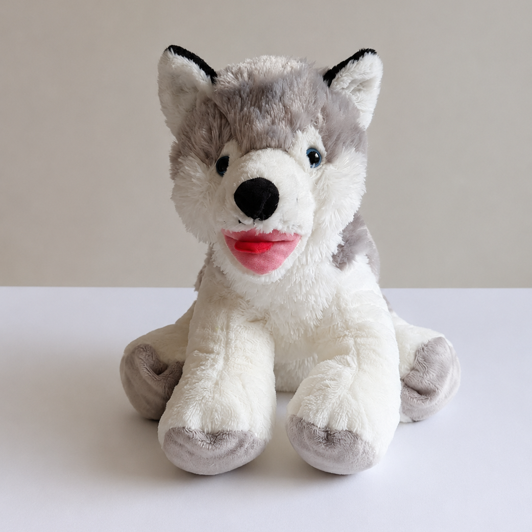 Peluche husky gris et blanc Souhée